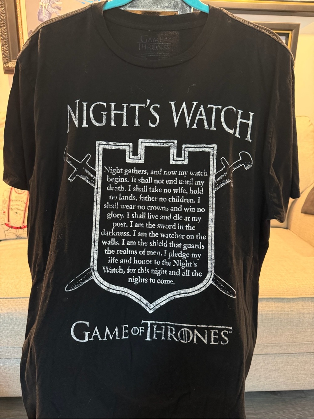 Night's Watch Black Graphic T-Shirt